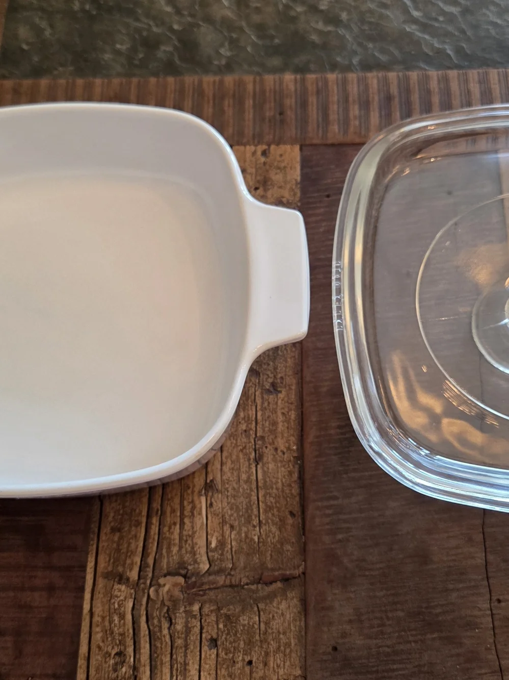 Vtg Corning Ware Solid French White Casserole Dish A-1-B 1 Liter Square w/Lid